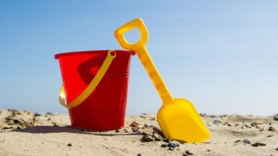 Bucket and spade at the beach